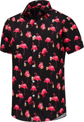 Men's Hawaiian Shirts Short Sleeve Casual Button Down Floral Summer Tropical Beach Hawaiian Shirts for Men in Kuwait