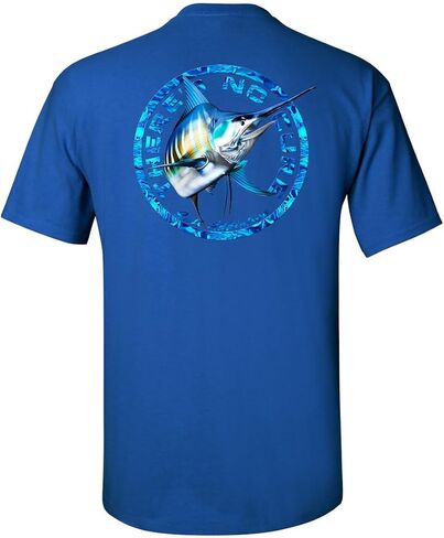 Salt Addiction Marlin Fishing T-Shirt, Safety Yellow, Cotton Poly Blend, Short Sleeve, Saltwater Apparel, S-5XL in Saudi Arabia