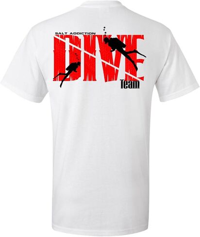 Salt Addiction Scuba Diving Short Sleeve T-Shirt, Ocean Dive Flag Design, Cotton and 50/50 Blend, Men's in Saudi Arabia