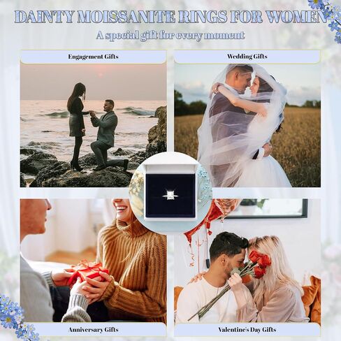 3 Carat Moissanite Engagement Rings for Women, Radiant Cut Engagement Ring 925 Sterling Silver Wedding Bands Promise Travel Rings, D Color VVS3 Moissanite Jewelry Valentines Day Gift for Her Size 6 in Saudi Arabia