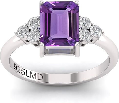 LMDPRAJAPATIS Created Amethyst CZ zircon Square Cut Engagement Ring For Women Ring Size 5-10 in Kuwait