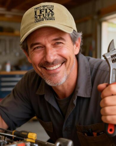 I Fix Stuff and I Know Things Hat for Men, Mechanic Gifts, Adjustable Embroidered Cotton Baseball Cap, for Dad Grandpa Husband Handyman Kakhi in Saudi Arabia