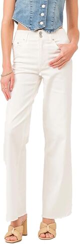 DEAR JOHN Holly Straight Leg Jeans for Women High-Rise Cuffed Hem Full Length Denim in Saudi Arabia