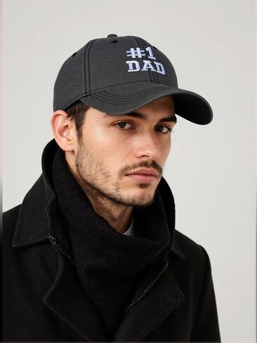 Daddy Hat - #1 Dad Hat Baseball Caps Adjustable Denim Outdoor Snapback for Husband Papa Black in Kuwait