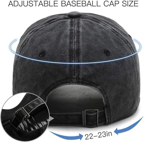 Daddy Hat - #1 Dad Hat Baseball Caps Adjustable Denim Outdoor Snapback for Husband Papa Black in Kuwait