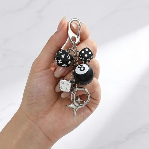 8 Ball Keychain, Bag Charms for Handbags, Key Chains Women Cute for Phone Charm, Purse Charms,Car Keychain in Kuwait