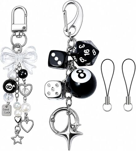 8 Ball Keychain, Bag Charms for Handbags, Key Chains Women Cute for Phone Charm, Purse Charms,Car Keychain in Kuwait