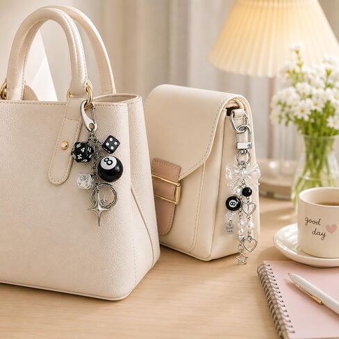 8 Ball Keychain, Bag Charms for Handbags, Key Chains Women Cute for Phone Charm, Purse Charms,Car Keychain in Kuwait