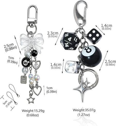 8 Ball Keychain, Bag Charms for Handbags, Key Chains Women Cute for Phone Charm, Purse Charms,Car Keychain in Kuwait