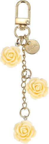 MECCANIXITY Flower Charm Keychain, Cute Resin Rose Pendant Keychains Tassel Chain Keyring with Jewelry Box for Women in Kuwait