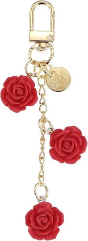MECCANIXITY Flower Charm Keychain, Cute Resin Rose Pendant Keychains Tassel Chain Keyring with Jewelry Box for Women in Kuwait