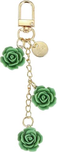MECCANIXITY Flower Charm Keychain, Cute Resin Rose Pendant Keychains Tassel Chain Keyring with Jewelry Box for Women in Kuwait
