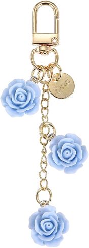 MECCANIXITY Flower Charm Keychain, Cute Resin Rose Pendant Keychains Tassel Chain Keyring with Jewelry Box for Women in Kuwait