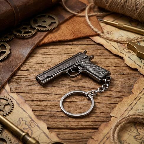 92F Keychain – Tactical Keychains for Men with M9 Pistol Model and Antique Finish, Cool Metal Key Chains Gifts for Gun & Military Lovers in Kuwait