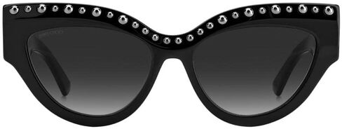Jimmy Choo Black Acetate Women's Sunglasses, Cat Eye Glasses, 55mm Lens, 145mm Arm, 17mm Bridge, Stylish Sunglasses Womens for Trendy Fashion Look, Non-Polarized, Elegant Black Frame in Saudi Arabia