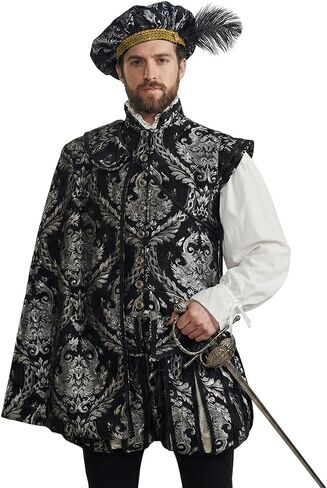 Men's Tudor Elizabethan Period Costume Renaissance Tudor Nobleman Prince King Costume Lord Suit in Saudi Arabia