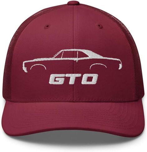 1965-1967 قبعة سائق الشاحنة صورة ظلية GTO | قبعة Snapback خلفية مطرزة بشبكة سيارة العضلات الرجعية in Kuwait