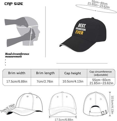 Best Grandson Ever Hat Cotton Washed 1 Baseball Caps Adjustable Hat Custom Gifts for Daughter in Kuwait
