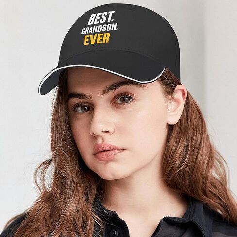 Best Grandson Ever Hat Cotton Washed 1 Baseball Caps Adjustable Hat Custom Gifts for Daughter in Kuwait