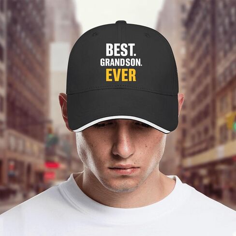 Best Grandson Ever Hat Cotton Washed 1 Baseball Caps Adjustable Hat Custom Gifts for Daughter in Kuwait