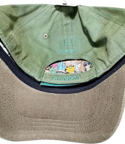 Robin Ruth Quality Ball Cap Hat Alaska Moose Mountain Graffic Bill and Embroidered Detail Green in Saudi Arabia