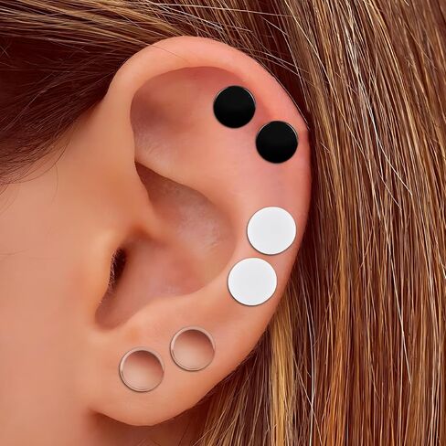 6Pcs Acrylic Gauges for Ear 0G-28mm Clear Black White Ear Plugs Double Flare Tunnels Ear Expander Body Piercing Jewelry for Women Men in Kuwait