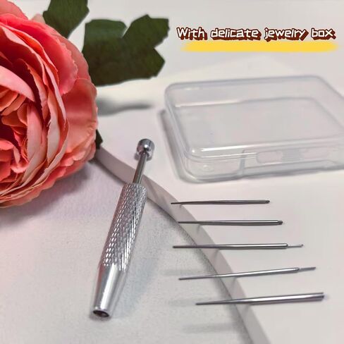 GraceWhisper Piercing Taper Ball Grabber Tool Kit-14G 16G 18G 20G Stainless Steel Body Piercing Insertion Tool for Changing Flat Back Earrings Nose Lip Navel Jewelry Set Threadless&Threaded Included in Saudi Arabia