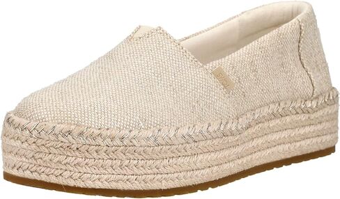 حذاء TOMS النسائي ذو منصة فالنسيا، جزء علوي من النسيج، نعل OrthoLite in Kuwait