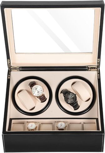 4+6 Watch Winder Case Automatic Rotation Watch Storage Display Box Gifts in Saudi Arabia