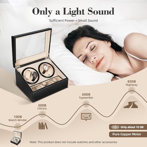 4+6 Watch Winder Case Automatic Rotation Watch Storage Display Box Gifts in Saudi Arabia