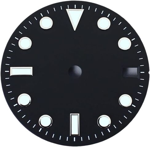 28.5MM Mechanical Watch Dial Green Luminous Dials Fit for NH 35/NH36/4R36 Movement Repair Parts in Saudi Arabia