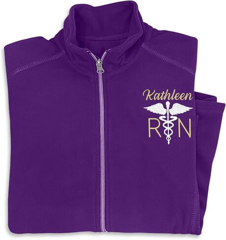 NACRE APPAREL Custom RN Fleece Jacket for Women Personalized Embroidered Full-Zip Lightweight Nurse Jacket in Saudi Arabia