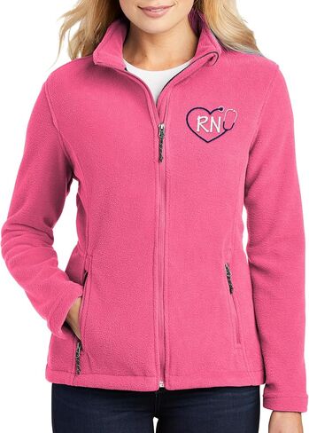 NACRE APPAREL Custom Embroidered Midweight Fleece Jacket FOR Men & Women Heart Stethescope Registered Nurse Jacket in Saudi Arabia