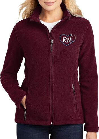 NACRE APPAREL Custom Embroidered Midweight Fleece Jacket FOR Men & Women Heart Stethescope Registered Nurse Jacket in Saudi Arabia