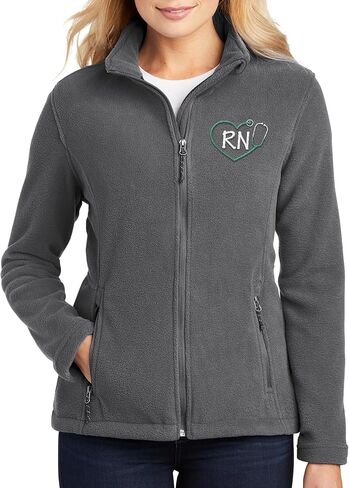 NACRE APPAREL Custom Embroidered Midweight Fleece Jacket FOR Men & Women Heart Stethescope Registered Nurse Jacket in Saudi Arabia