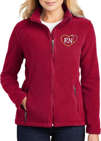 NACRE APPAREL Custom Embroidered Midweight Fleece Jacket FOR Men & Women Heart Stethescope Registered Nurse Jacket in Saudi Arabia