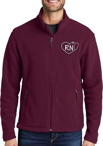 NACRE APPAREL Custom Embroidered Midweight Fleece Jacket FOR Men & Women Heart Stethescope Registered Nurse Jacket in Saudi Arabia