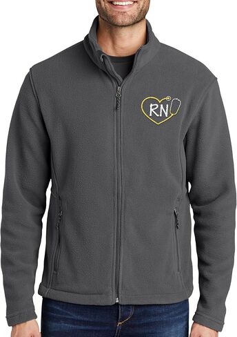 NACRE APPAREL Custom Embroidered Midweight Fleece Jacket FOR Men & Women Heart Stethescope Registered Nurse Jacket in Saudi Arabia