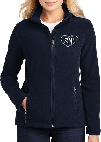 NACRE APPAREL Custom Embroidered Midweight Fleece Jacket FOR Men & Women Heart Stethescope Registered Nurse Jacket in Saudi Arabia