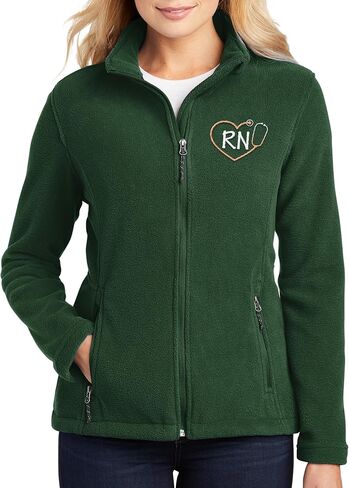 NACRE APPAREL Custom Embroidered Midweight Fleece Jacket FOR Men & Women Heart Stethescope Registered Nurse Jacket in Saudi Arabia