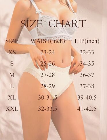ملابس داخلية نسائية من الدانتيل القطني قابلة للتنفس، 6 قطع، XS-2XL in Kuwait