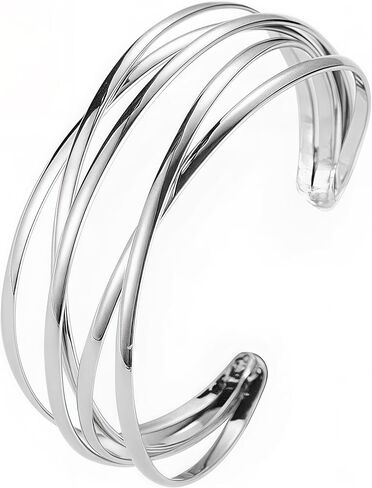 Bohemian Multi-Layer Twisted Wire Cuff Bracelet – Punk Wide Gold Bangle, Gift-Ready for Her in Kuwait