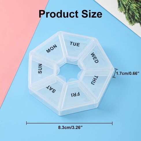 Weekly Pill Organizer Travel Pill Box Dispenser 7 Day Medicine Case Large Compartment for Vitamins, Fish Oil, & Medication (White) in Kuwait