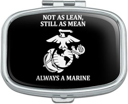 Not as Lean Still as Mean Always a Marine USMC White Black Officially Licensed Rectangle Pill Case Trinket Gift Box in Kuwait