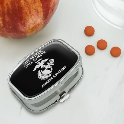 Not as Lean Still as Mean Always a Marine USMC White Black Officially Licensed Rectangle Pill Case Trinket Gift Box in Kuwait