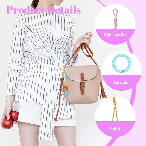 16Pcs Paracord Keychain, 8 Color Roman Knot Braided Rope Keychain with 0.94 in Spring Clasp Durable Bag Charm for Backpacks Handbags and Purse Accessories in Saudi Arabia