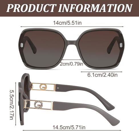 JATEBI Retro Oversized 70s Sunglasses 2-Pack 2026 Trendy Square Vintage Big Frame Sun Glasses Large Wide Designer Fashion Accessories in Kuwait
