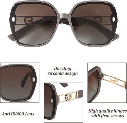 JATEBI Retro Oversized 70s Sunglasses 2-Pack 2026 Trendy Square Vintage Big Frame Sun Glasses Large Wide Designer Fashion Accessories in Kuwait
