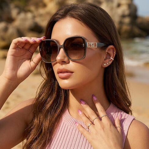JATEBI Retro Oversized 70s Sunglasses 2-Pack 2026 Trendy Square Vintage Big Frame Sun Glasses Large Wide Designer Fashion Accessories in Kuwait