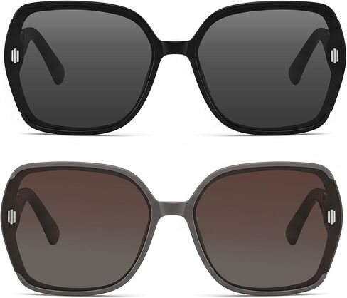 JATEBI Retro Oversized 70s Sunglasses 2-Pack 2026 Trendy Square Vintage Big Frame Sun Glasses Large Wide Designer Fashion Accessories in Kuwait